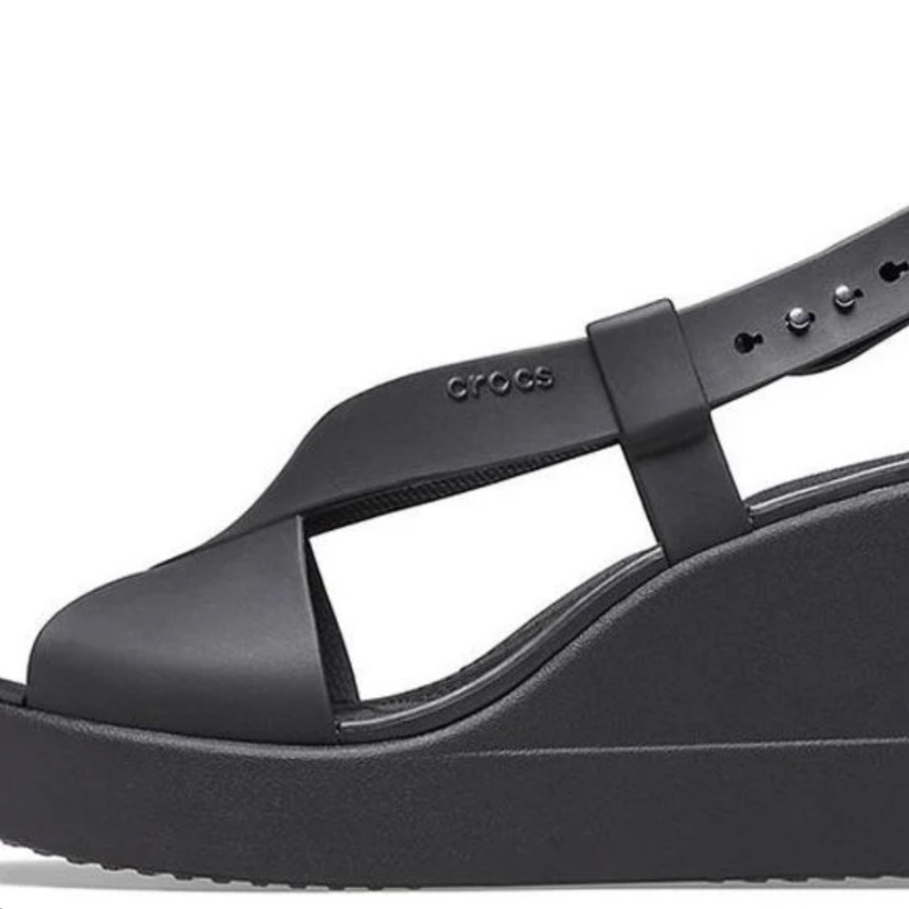 CROCS Black Platform Wedge Sandal